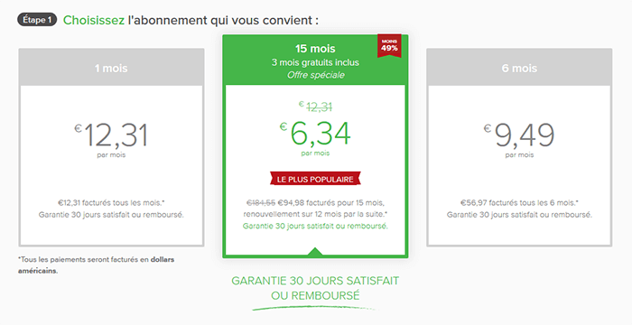 Tarifs ExpressVPN