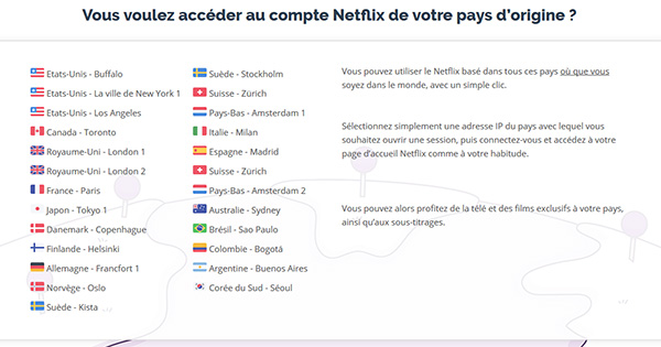 Serveurs Netflix PrivateVPN