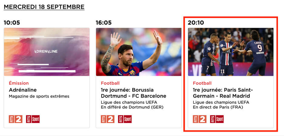 PSG Real Madrid chaine gratuite