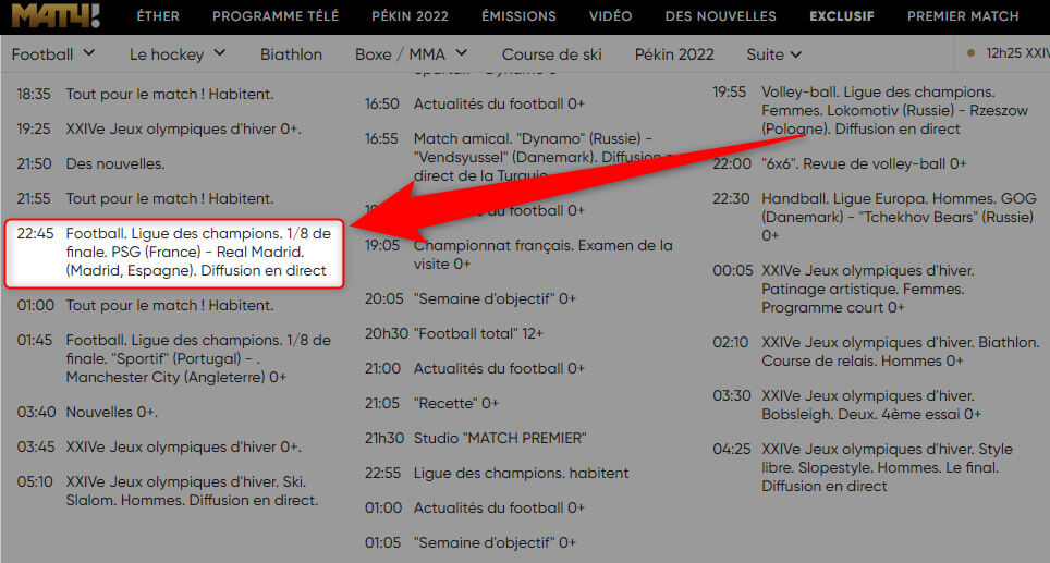 Programme TV PSG Real Madrid Chaine Gratuite